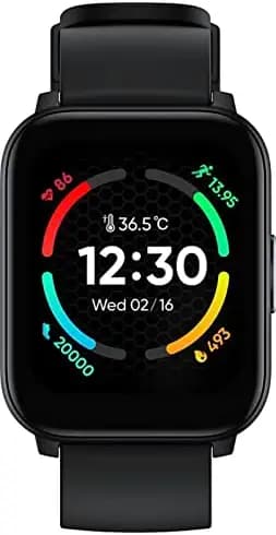 (Renewed) realme TechLife Watch S100 1.69 HD Display with Temperature Sensor Smartwatch (Black)