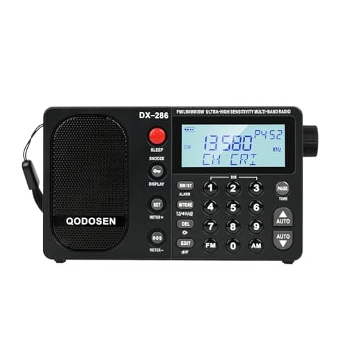 QodoSen DX-286 Portable Radio with TEF6686 Automotive Chip, LW/AM/FM/Shortwave, RBDS/RDS, Antenna Attenuator, AMP Switch, 1000 Presets, Tone Switch, C...