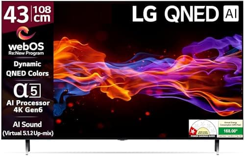 LG 108 cm (43 inches) 4K Ultra HD Smart QNED TV 43QNED75SRA (Black)