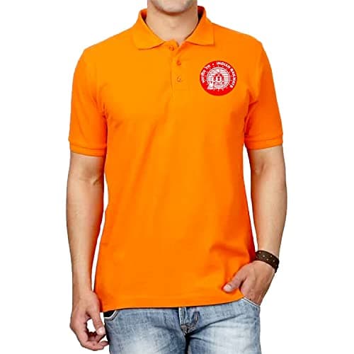 Indian Railway Logo Orange Collared T-Shirt