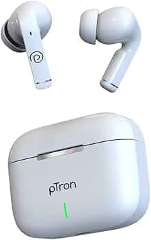 pTron Basspods P81 Pro in-Ear TWS Earbuds with 50Hrs Playtime, 12mm Drivers, TruTalk AI-ENC Calls, HD Mic, Movie Mode, Touch Controls, Bluetooth v5.1,...