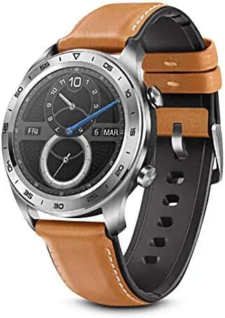 (Renewed) Huawei Honor Watch Magic Outdoor NFC Smart Watch Sleek Slim Long Battery Life GPS Scientific Coach 1.2 inch HD AMOLED 390390 Color Screen Activity Tracker 5ATM Waterproof (Moonlight Silver)