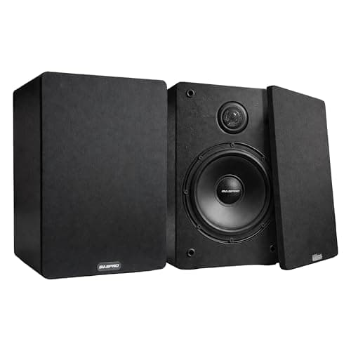 Bookself Speaker M-65P (Pair) Passive Speaker System with 6.5" Mid-Bass Driver and 1.5" Tweeter for Surroud Sound, Stereo & Tabletop Speaker System