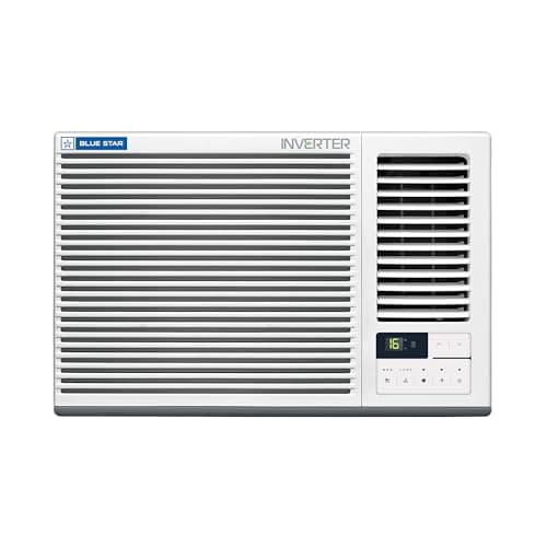 Blue Star 1.5 Ton 3 Star, Inverter Window AC (Copper, 2 Way Swing, Multi Sensors, Blue Fins, Self Diagnosis, WIA318GXU, White)