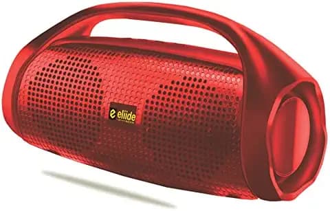 eliide Sound BEATZ (Newly Launched) Bluetooth Speaker – 10W Party Speakers with 6Hrs Play time, Immersive Sound, TWS Technology, BT V5.0, USB & TF Card, FM Radio, Wireless Portable Speaker (Red)