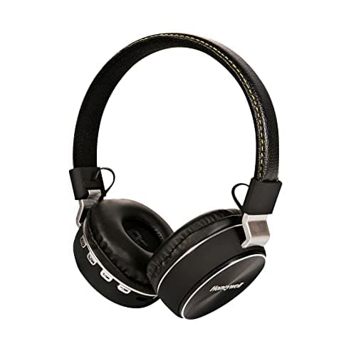 Honeywell Moxie V10 Bluetooth V5.0 Wireless On Ear Headphone with mic, Upto 12H Playtime, 40mm Drivers, Padded Ear Cushions, Integrated Controls, Deep Bass, IPX4, 3.5mm AUX, Voice Assistant Enabled