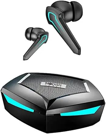 Newly Launched ModishOmbre® Spider Bassbuds True Wireless in-Ear Earbuds with Gaming 40ms Low Latency, 40Hrs Playtime, Deep Bass, BT5.3 Earphone, 1-Step Pairing, Voice Assistant & IPX4 (Black)
