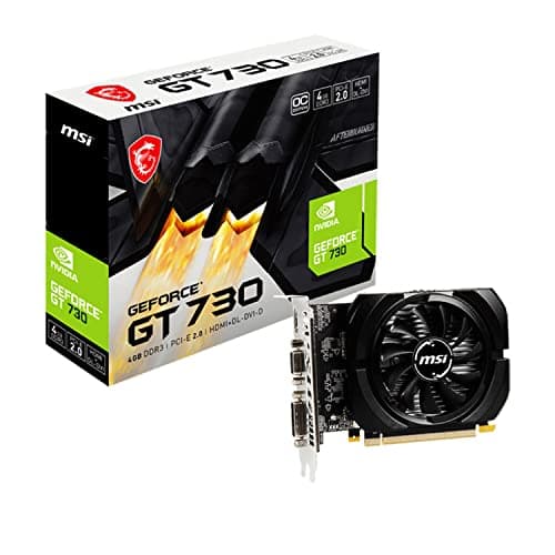 MSI GeForce GT 730 4GB Graphics Card - 4GB DDR3, PCI Express 2.0, DVI-D x1, D-SUB x1, HDMI 1.4a x1 (N730K-4GD3/OCV1)