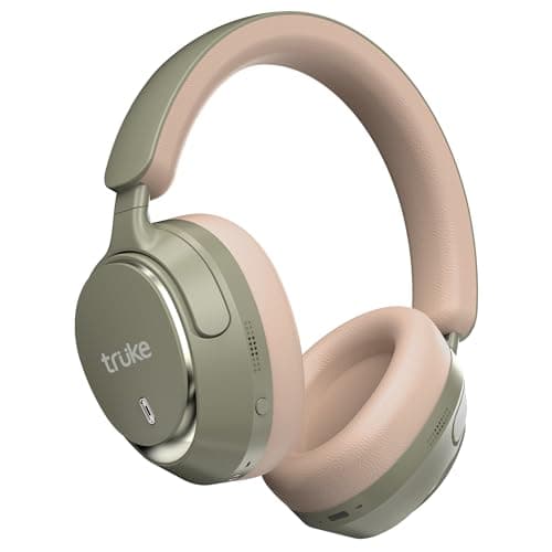 truke Newly Launch Aura Bass Over The Ear Headphone with 50H of Playtime, 40mm Titanium Drivers, Dual Pairing Headset, 40ms Ultra Low Latency, ENC, Pr...
