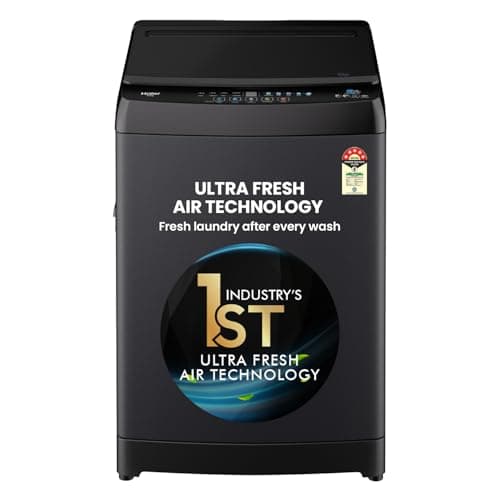 Haier 8 kg 5 Star Ultra air fresh Fully Automatic Top Load (HWM80-316PBK,Black)