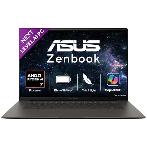 ASUS Zenbook S16, 16" Touch Screen, 3K OLED, AMD Ryzen AI 7 Octa Core 350,Copilot+ AI PC (24GB/1TB/AMD Radeon iGPU/Windows 11/M365 Basic (1Year)*/Offi...
