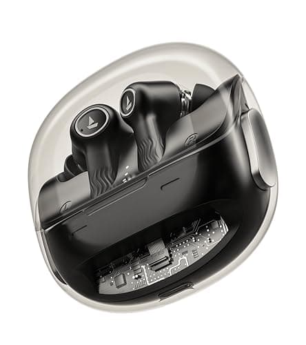 boAt New Launch Nirvana Crystl, Transparent Case,Spatial Audio, ANC(~32dB), 100Hrs Battery,4Mics ENx, Dual Pair,App Support, Bluetooth Earbuds, TWS Ea...
