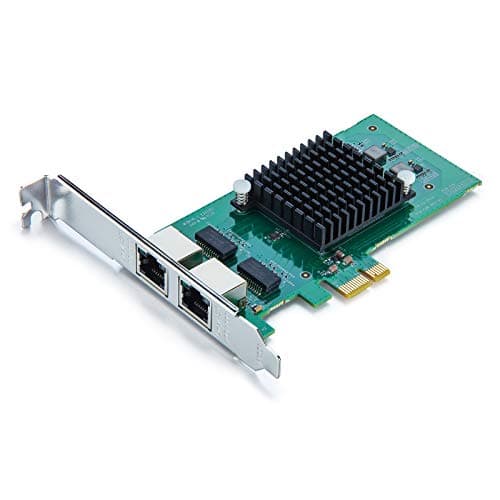 10Gtek Intel 82576 Chip Gigabit Ethernet Converged Network Adapter(NIC), Dual RJ45 Copper Ports, PCI Express 2.0 X1, Same as E1G42ET