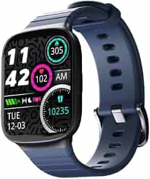 Ambrane Edge Smartwatch with 500 Nits Brightness 1.69" Full-Touch LucidDisplay™, Real-Time Health Monitoring, SpO2, Heart Rate, Stress Tracking, Multiple Sports Modes & 7-Day Battery (Steel Blue)