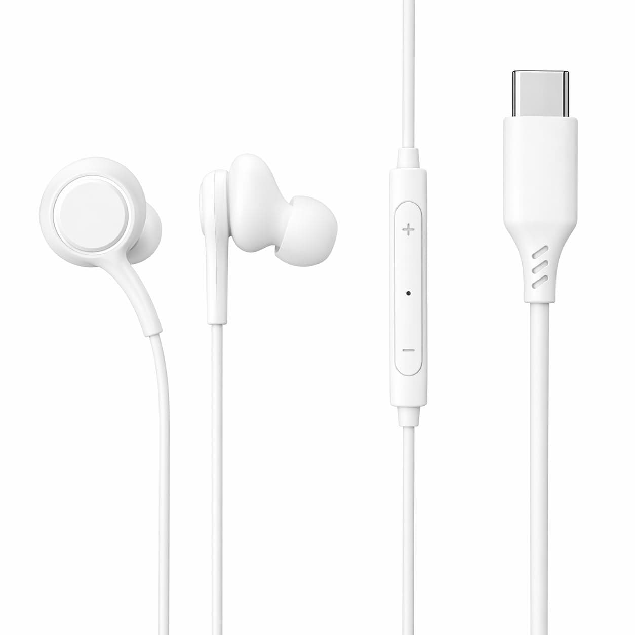 Original for Samsung AKG Type C Wired Earphones, in-Built Mic, Lightweight, Smooth Calling Experience & Rich Bass Performance, (White)