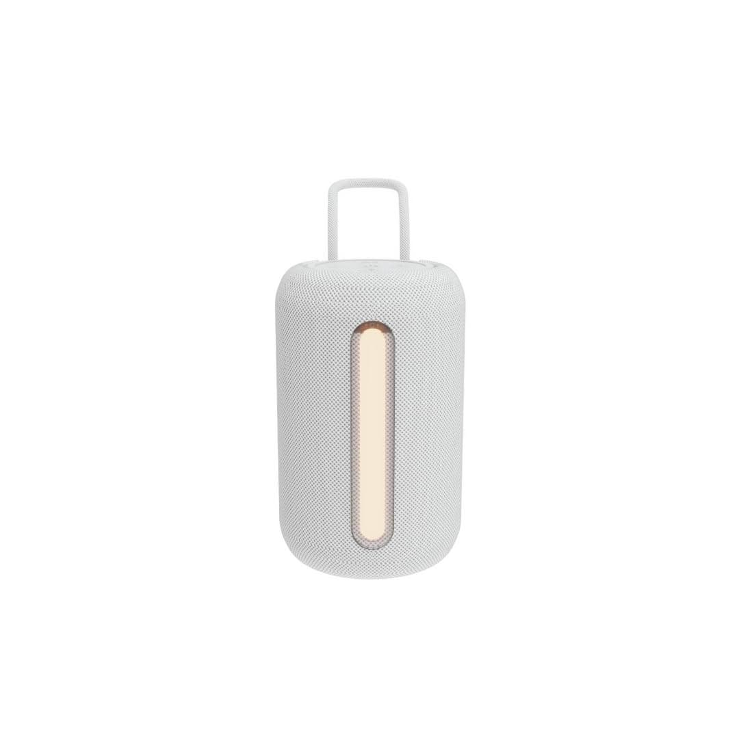 JUST CORSECA Sushi Shine 10W Bluetooth Speaker | V5.3 | FM, LED Light, USB, TF, TWS | 800mAh Battery | 6-Hour Playtime | 10m Range (White)