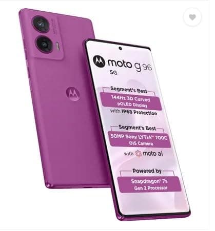 Motorola G96 5G (Cattleya Orchid, 8GB RAM, 128GB Storage) | Snapdragon Processor | 108MP Triple Camera | 5000mAh | 120Hz FHD+ Display