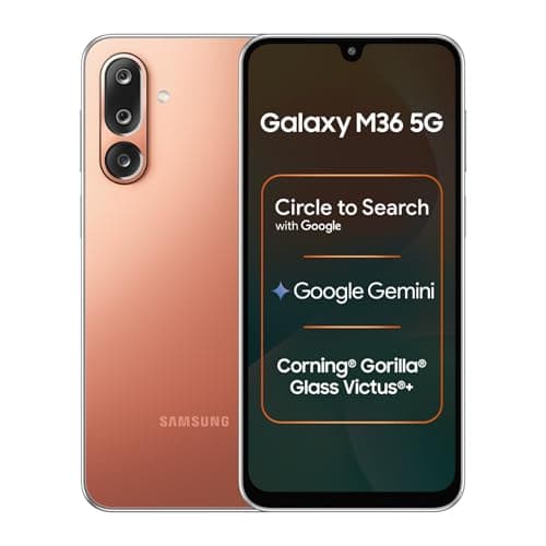 Samsung Galaxy M36 5G (Orange Haze, 8 GB RAM, 256 GB Storage)| Circle to Search| Google Gemini| Corning Gorilla Glass Victus+| 7.7mm Slim| AI Enhanced 50 MP OIS Triple Camera| Unmatched Nightography