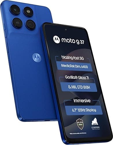 Motorola Moto g37 5G (Pantone Nautical Blue, 64GB Storage, 4GB RAM) | 6.67-inch HD+ 120Hz Display | Dimensity 6400 | 50MP Camera | 5200mAh Battery | 2...