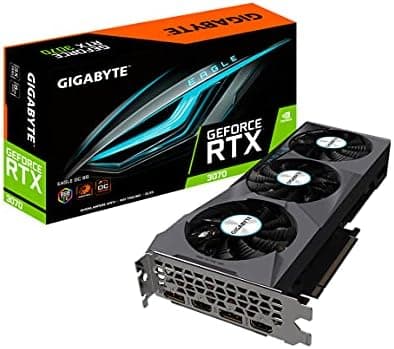 Gigabyte GeForce RTX 3070 Eagle OC 8G (REV2.0) Graphics Card, 3X WINDFORCE Fans, LHR, 8GB 256-bit GDDR6, GV-N3070EAGLE OC-8GD REV2.0 Video Card