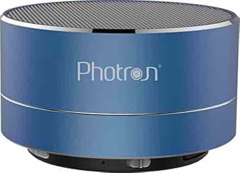 (Renewed) Photron P10 Wireless 3W Super Bass Mini Metal Aluminium Alloy Portable Bluetooth Speaker with Mic (Blue)