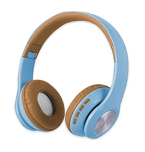 TGK Vali V-333 Bluetooth Wireless On Ear Headphone with Mic, Deep Bass 12+ Hours Playback, Dynamic Driver, Bluetooth 5.0 Padded Ear Cushions, Foldable (Blue, Brown)