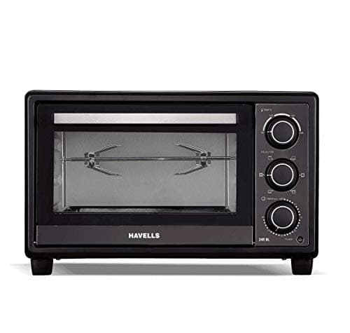 Havells OTG 24R BL - 24 L 1200 Watt Oven Toaster Griller with 60 min timer, Rotisserie, Inner Lamp, Toughened Double Glass Door, 6 Heating Modes, 4 Sk