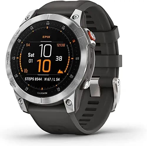 Garmin Epix Gen 2 Multisport Premium GPS Watch, Slate Steel, Black