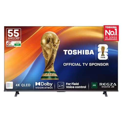 TOSHIBA 139 cm (55 inches) M450RP Series 4K Ultra HD Smart QLED TV 55M450RP (Black)