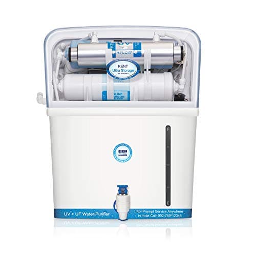 (Renewed) KENT Ultra Storage UV Water Purifier (11042) | UV+UF Water Purification | Wall Mountable | 8L Storage | 60 L/hr Output | White