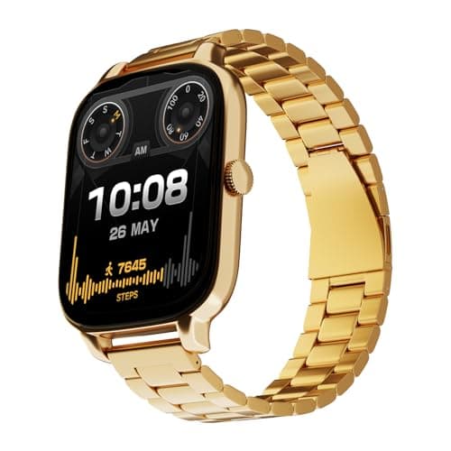 Vibez Majestic Luxury Smartwatch for Women & Men - Stainless Steel Strap, 1.83"Display, High Resolution, 60 Sports Modes,100+ Watch Faces, Long Batter...