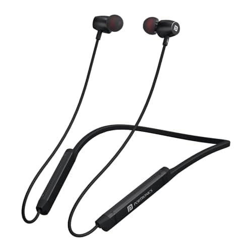 Portronics Harmonics Z9 Wireless Bluetooth in Ear Neckband with Mic, 40 Hours Playtime, Metallic Finish, BT5.3V, 10mm Dynamic Driver, Dual Pairing, Ma...
