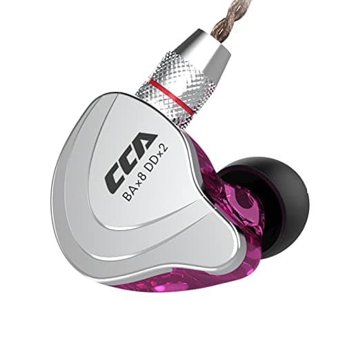 CCA C10 IEM High Definition Earphones 10 Hybrid Drivers in Ear Earphones HiFi Bass Earbuds Headphones with Ergonomic Comfort Fit Design for Game Music Show Stage