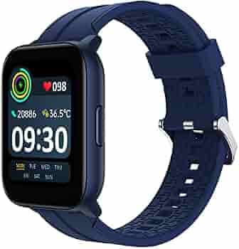 (Renewed) realme Techlife Smart Watch SZ100 1.69" HD Display with SpO2, Heart Rate & Temperature Monitors (Blue Strap, Free Size)