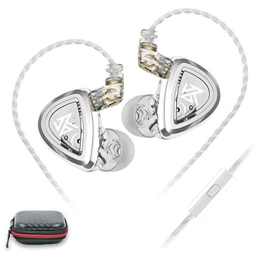 KZ - EDA Balanced Edition Wired IEM Earphone, 0.15MM Magnetic Gap, Professional Acoustic Tuning Strong Output Low Distortion in Ear Monitor Earbuds with Detachable Cable (Silver, with Mic)