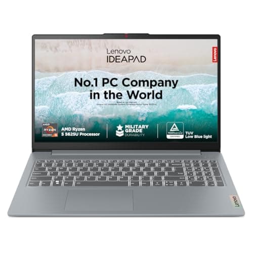 Lenovo IdeaPad Slim 3 Ryzen 5 5625U 15.6" (39.6cm) FHD Thin and Light Laptop (16GB RAM/512GB SSD/Integrated AMD Radeon Graphics/Windows 11/Office Home 2024/Grey/1.6Kg), 82XM00UGIN