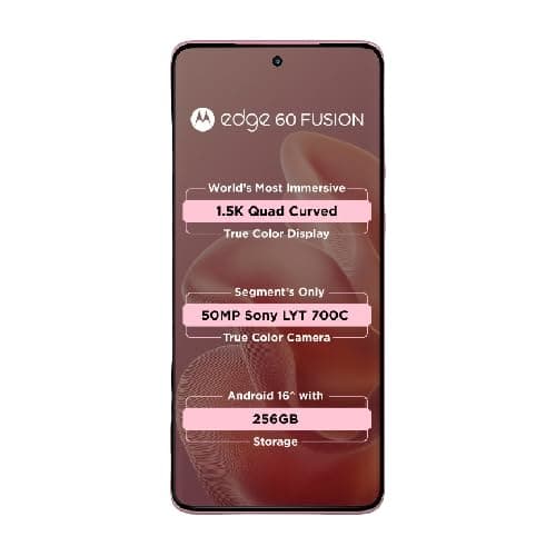 Motorola Edge 60 Fusion 5G (Pantone Zephyr, 8GB RAM, 128GB Storage) | 6.67" pOLED Display | IP68 | 50MP+13MP Rear | 32MP Front Camera | MediaTek 7400 ...