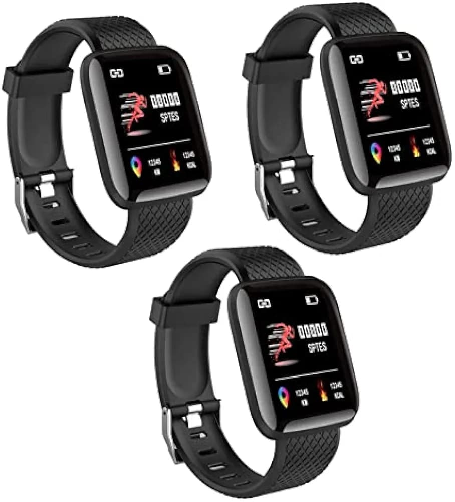 TechKing Combo Pack of 3 Items - Bluetooth D116 SmartWatch with Heart Rate Monitor and Some Other Impresive Features (1 Year Warranty)