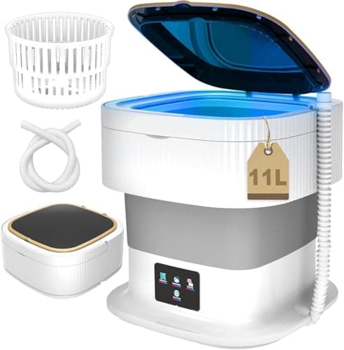 Portable Washing Machine, 16L Mini Washing Machine With Spin Basket, Small Portable Washer Machine Suitable for Underwear Small Clothes Dryer Deep Cle...
