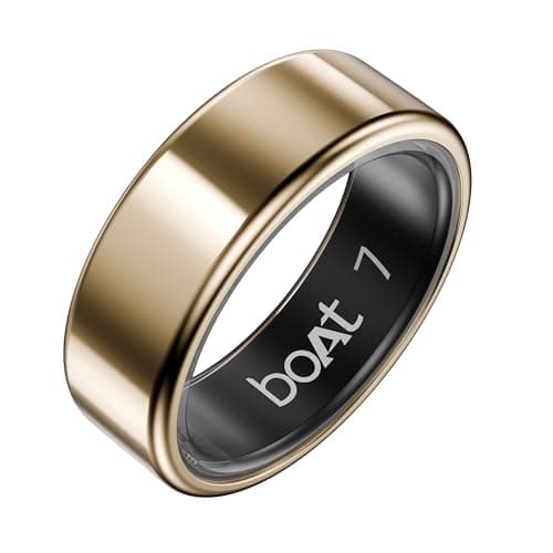 boAt New Launch SmartRing Active Plus, Auto Heart Rate, Sleep, SpO2, Stress & Skin Temperature Monitor, Stainless-Steel Build, Lightweight, 30-Days Ba...