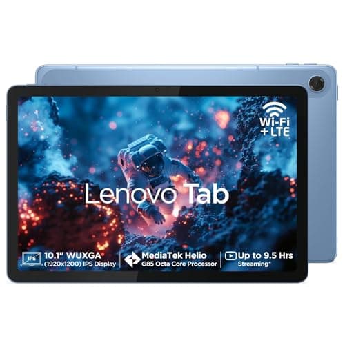 Lenovo Tab| 10.1" Display| 4G (LTE) + Wi-Fi (Calling)| 4GB RAM + 128GB ROM (Expandable up to 1 TB)| Metal Body| Dual Speakers with Dolby Atmos| Androi...