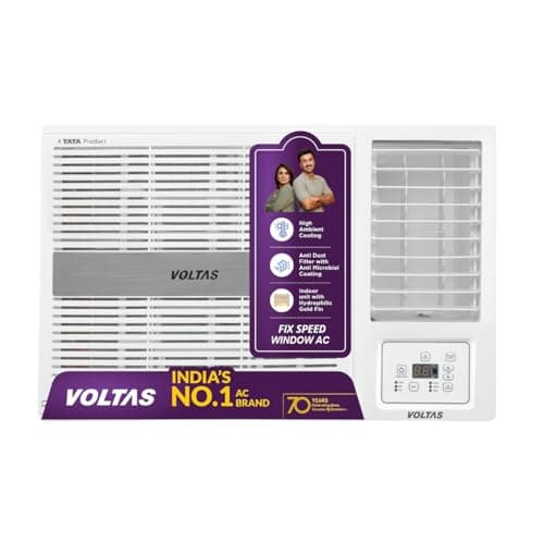 Voltas 1.5 ton 3 Star Fixed Speed Window AC (Copper, Anti Dust Filter, 2-Way Air Swing, Memory Restart, Sleep Mode (182FS PEARL, White)
