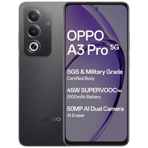 OPPO A3 Pro 5G (Starry Black, 8GB RAM, 128GB Storage)|6.67 HD+ 120Hz Refresh Rate Screen | 45W SUPERVOOC|with No Cost EMI/Additional Exchange Offers