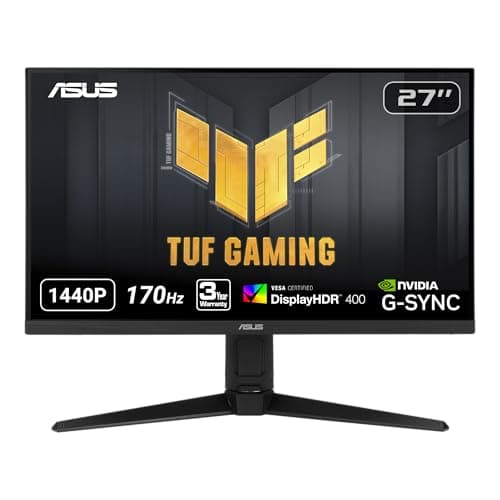 ASUS TUF VG27AQL1A 27 Inch WQHD Gaming Monitor with 170Hz Refresh Rate 1ms Response Time in-Built 2W Speakers and USB 3.0 Con