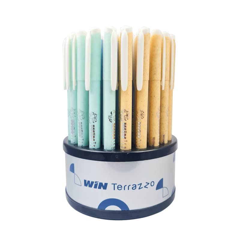 Win Terrazzo Ball Pens Set | 50 Pens (45 Blue Ink & 5 Black Ink) | Pens for Writing | 5 Assorted Pastel Shades | Speckled Design Body | Combo Pack of Pens | 0.7mm Tip for Precise writing | Pens for Students | Cute Pens Set for Girls