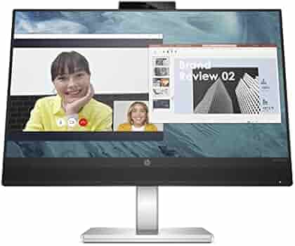 HP M24 23.8-inch(60.45 cm) FHD IPS 3-Sided Micro-Edge Screen, Eyesafe Certified,AMD FreeSync, 5 MP Webcam,75Hz, 99% sRGB,Flicker Free, 1xHDMI 1.4, 300 nits(459J4AA), HP M24 Webcam Monitor, Black