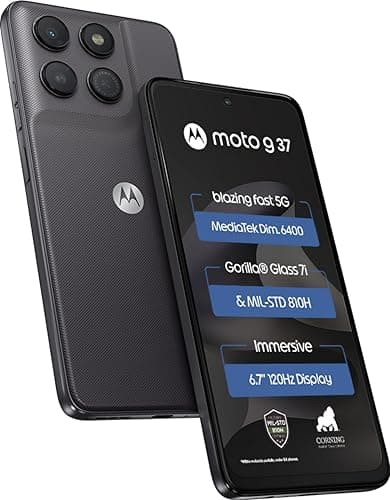 Motorola Moto g37 5G (Pantone Impenetrable, 64GB Storage, 4GB RAM) | 6.67-inch HD+ 120Hz Display | Dimensity 6400 | 50MP Camera | 5200mAh Battery | 20...