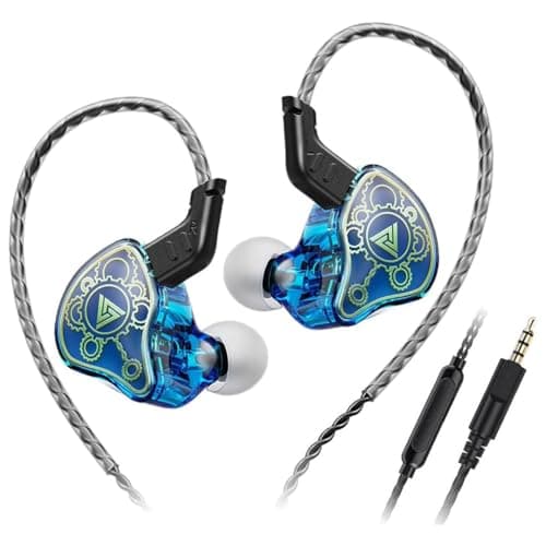 Concept Kart QKZ HI7T in-Ear Monitor with Mic, 10mm Dynamic Driver for Hi-Res Audio, Polymer Composite Diaphragm, 3.5mm OFC Cable with HD Mic for Game...