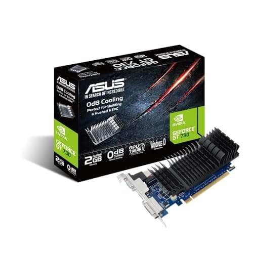 ASUS GT730-SL-2GD5-BRK GeForce GT 730 2GB GDDR5 Low Profile Graphics Card For Silent HTPC Build With I/O Port Brackets
