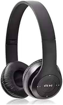 P47 Best Wireless Portable Gaming Headphone Microphone Stereo Card Support Bluetooth Headset (Black)